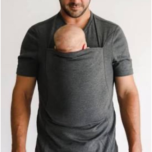 Lalabu Dad Shirt | Original Babywearing T-Shirt with Kangaroo Pouch | Baby Wrap Carrier for Newborns & Infants | Baby Wrap Carrier for Newborns | Essential for new Dads
