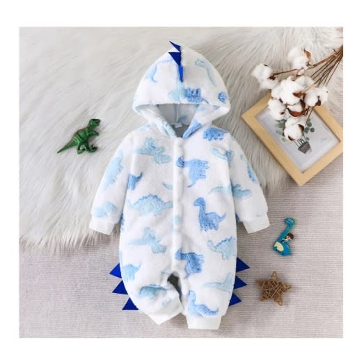 DINOSAUR Plush Hoody Jumpsuit - Hazel & Bo