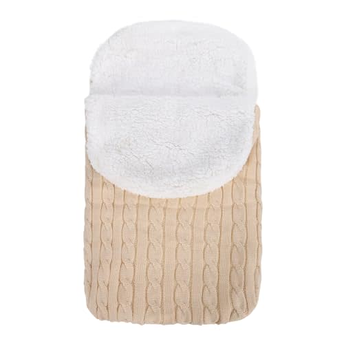 RFHTGGNJL Newborn Baby Swaddle Blanket Thick Baby Knit Soft Warm Fleece Blanket Wrap Swaddle Sleeping Bag Sack Stroller Infant Plush Receiving Blankets for Boys Girls Beige
