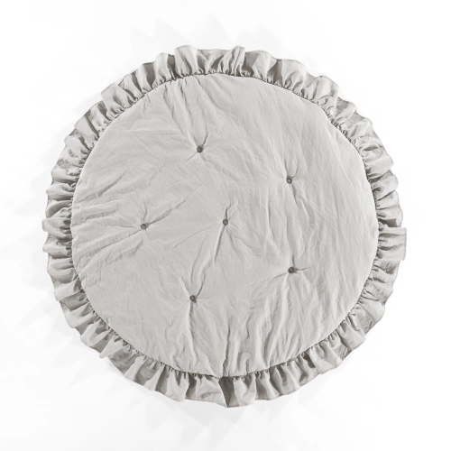 Lush Decor Baby Round Ruffle Play Mat Gray Single 36" Diameter