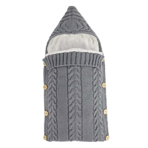 Willkey Born Unisex Cotton Knit Wrap Swaddle Baby Sleepsacks, Gray