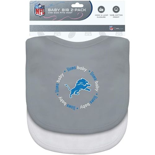Baby Fanatic NFL Detroit Lions 2-Pack Bibs, One Size, Team Color