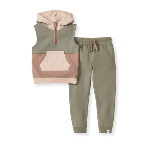 Sleeveless Color Blocked Sweatshirt & Pants Set – Burt's Bees Baby