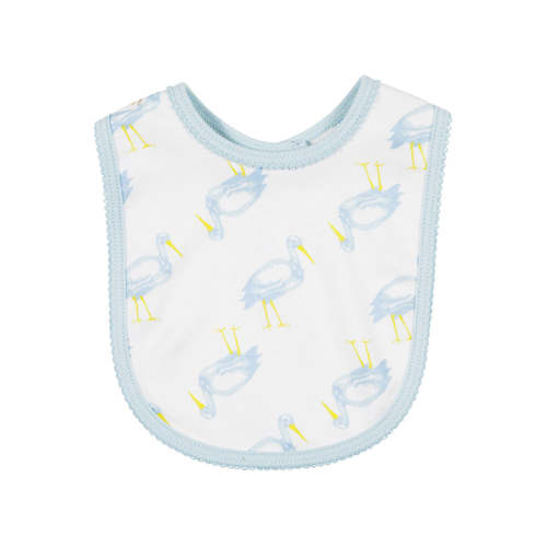 Burp Me Bib - Sir Proper Stork with Buckhead Blue