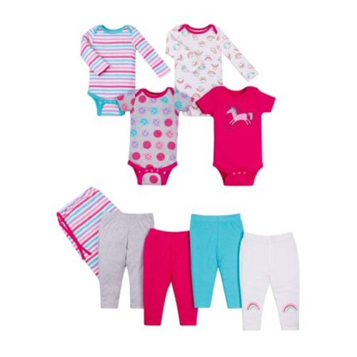 Star-Pack Mix 'n Match Outfits, 8pc Baby Shower Gift Set (Baby Girls) - Pink - NB
