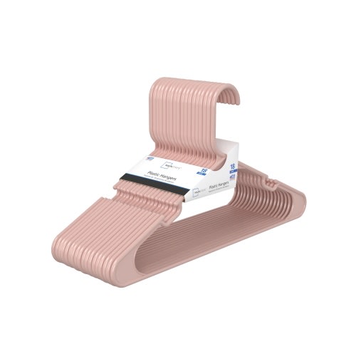 Mainstays Clothing Hangers, 18 Pack, Pink Blush, Durable Plastic