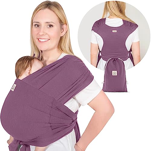 KeaBabies Baby Wrap Carrier Ring Sling - Easy to Wear, Adjustable D-Lite Baby Carrier Newborn to Toddler, Infant Carrying Shirt, Hands Free Bonding, Breathable Fabric Wearing Wrap (Dark Mauve)