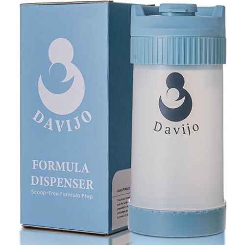 Automatic Formula Dispenser on The go - Completely Replaces Hand Scooping - 1 Click corresponds to 1 Scoop - Formula Container to go with 10ounces Baby Milk Powder Storage