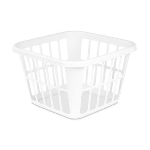 1.25bu Laundry Basket White - Brightroom™: Plastic Clothes Hamper with Built-In Handles, Medium Size, Portable Storage