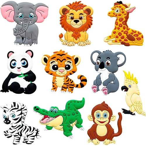 Fridge Magnets for Toddlers Wild Animal - Refrigerator Magnets for Kids - Large Cute Soft Full Back Magnetic Animals for Fridge - Toddler Magnets for Refrigerator - Rubber Big Size Kid Magnet Toys