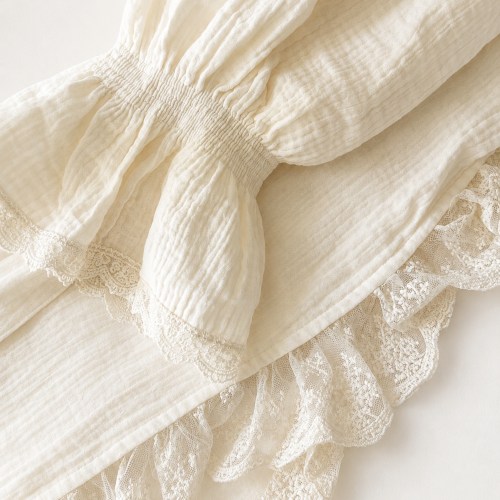 Muslin Cotton Lace Robe