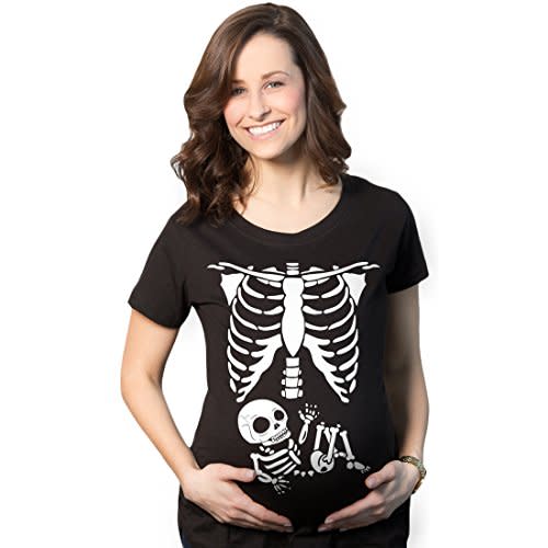 Maternity Skeleton Baby Monster Pumpkin T Shirts Funny Cute Pregnancy Halloween Tees