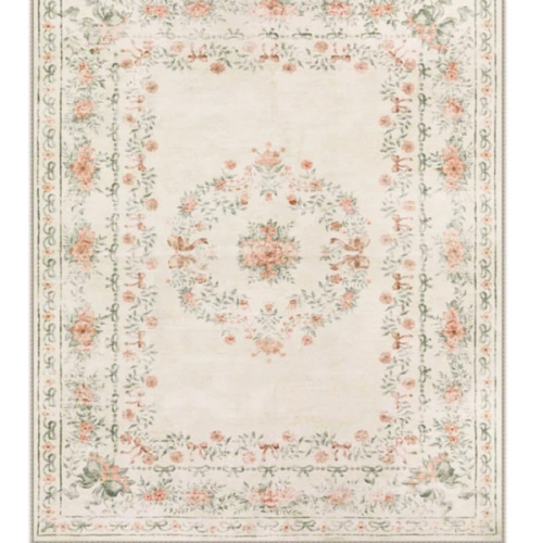 Kaldi Floral Bow Washable Area Rug for Nursery Ultra-Thin Non Slip Soft Boho Carpet for Kids Room