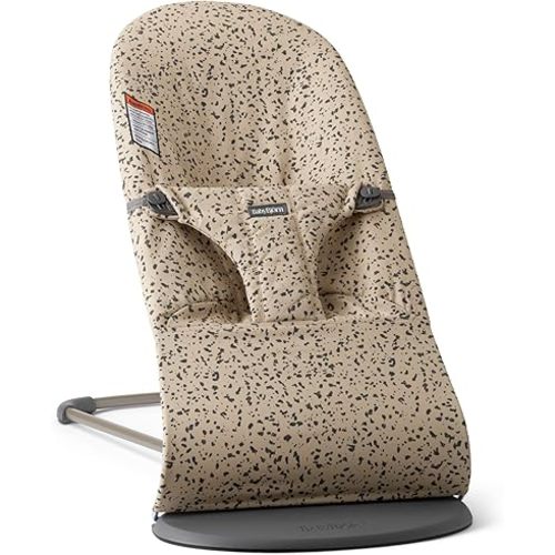 BabyBjörn Bouncer Bliss, Woven, Beige/Dark Gray Print