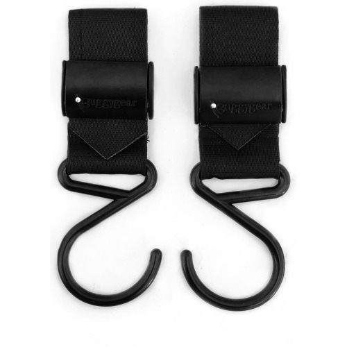 BuggyGear 2-Pack Stroller Hooks, Matte Black