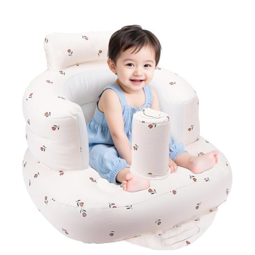 Baby Beach Chair,Upseat Baby Seat,Inflatable Baby Seat with Built in Pump, Baby Floor Seats for Sitting Up- Tulip