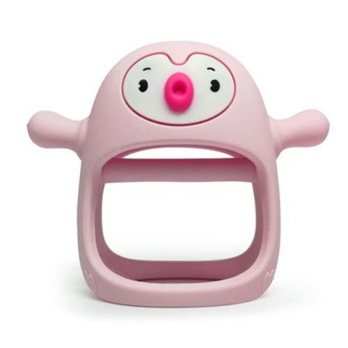 Smily Mia Penguin Baby Teething Toy For Infants 0-6 Months, Soothing Wearable Baby Chew Toy Sucking Needs & Pacifier For Newborns - Light Purple