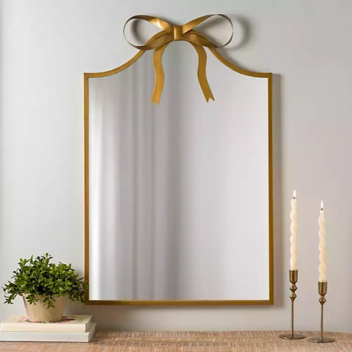 Sofia Gold Bow Arched Wall Mirror | Kirklands Home