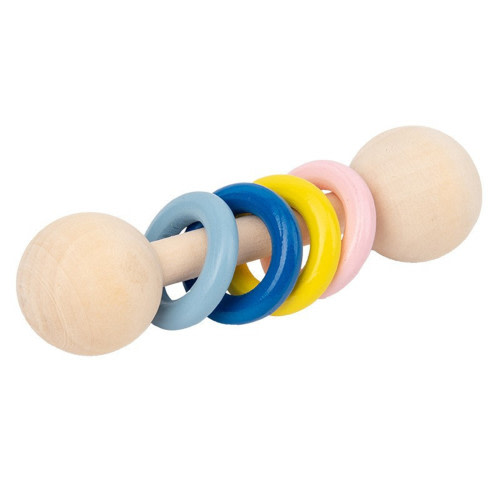 QIIBURR Wooden Baby Toy Puzzle Baby Holding Wood Toy Rattle Childrens Musical Instrument Music Toy Wooden Baby Rattle