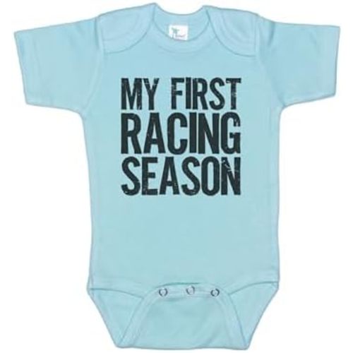 Ebenezer Fire Baby Racing Onesie/My First Racing Season/Unisex Bodysuit/Newborn Racing Outfit