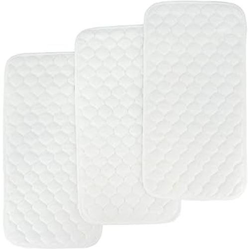 BlueSnail Bamboo Quilted Thicker Waterproof Changing Pad Liners, 3 Count (Snow White)