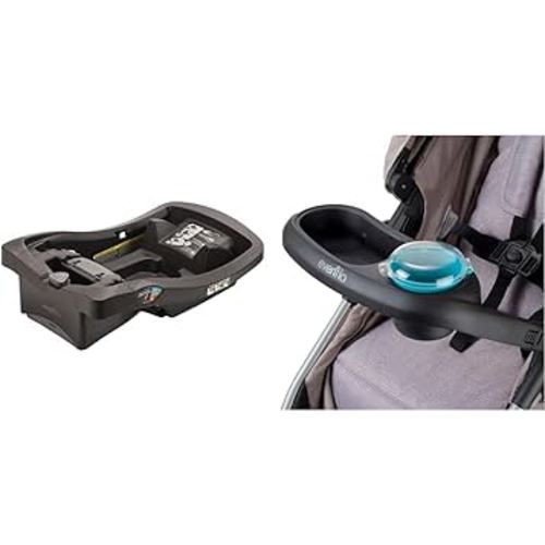 Evenflo LiteMax Infant Car Seat Base, Easy to Install, Versatile and Convenient & Stroller Child Snack Tray with Snack Cup