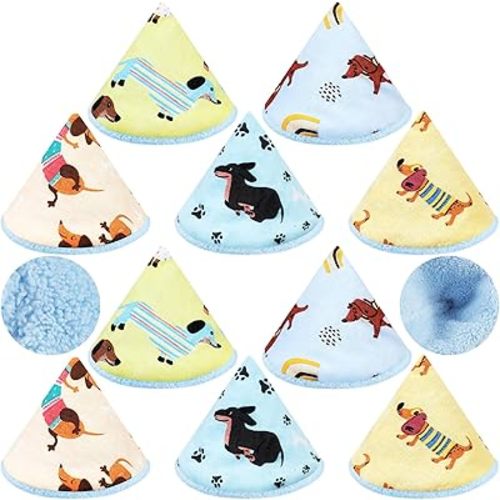 Timgle 10 Pcs Coral Velvet Pee Covers Baby Boy, Strong Water Absorption Pee Shield for Baby Boy, Reusable Diaper Changing Accessory for Boys Newborn Gift(Dachshund)