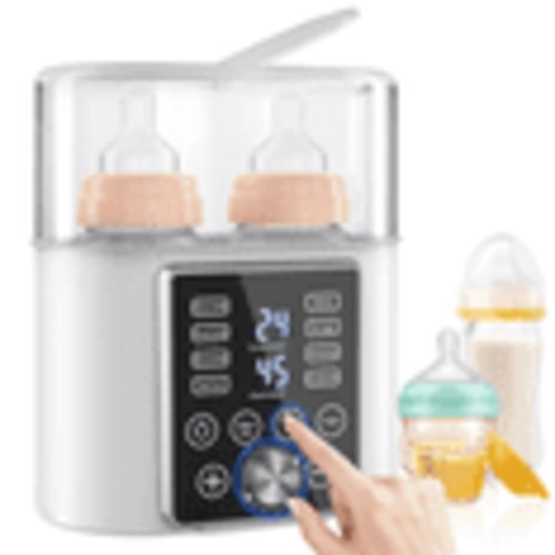 Baby Bottle Warmer, 12-in-1 Babies Fast Bottle Milk Warmer, Double Food Heater Defrost BPA-Free With Twins, LCD Display, Timer & 24H Temperature Control for Breastmilk & Formula