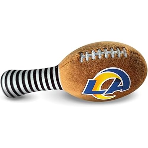 Los Angeles Rams Plush Football Rattle by Smilo - Officially Licensed NFL Baby Rattle Toy - Soft Baby Rattle with Bell - for Babies and Toddlers from 3 Months