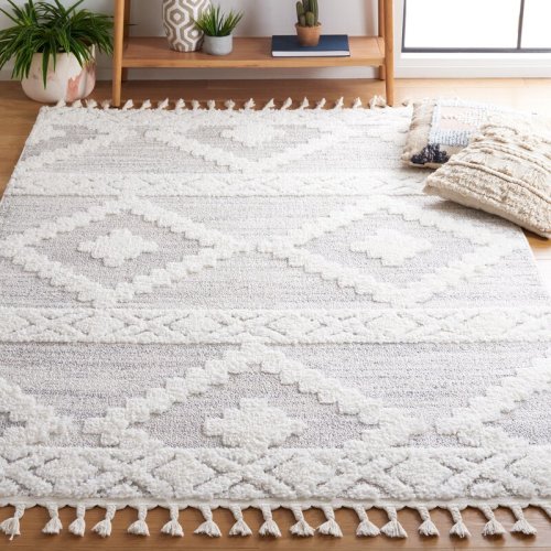 Langley Street® Hugley Moroccan Tassel Shag 640 Area Rug In Ivory / Beige & Reviews | Wayfair