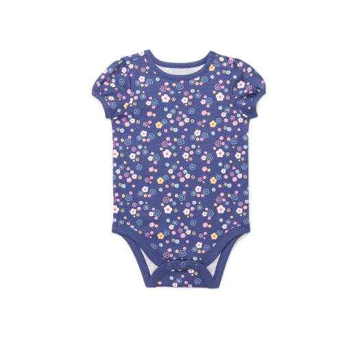 Garanimals Baby Girls Printed Bodysuit with Short Puff Sleeves, Sizes 0-24 Months