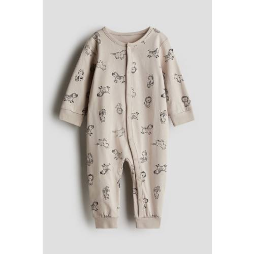 PRINTED COTTON PAJAMA JUMPSUIT