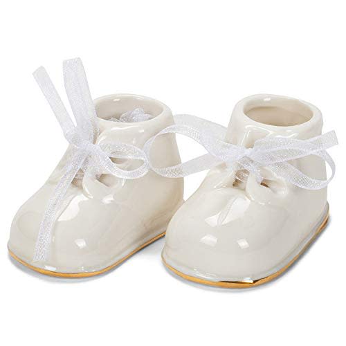 Midwest-CBK Baby Booties Ornament, Porcelain, White,Christmas