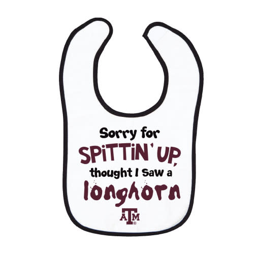 Sorry For Spittin' Up Bib - White - The Warehouse at C.C. Creations
