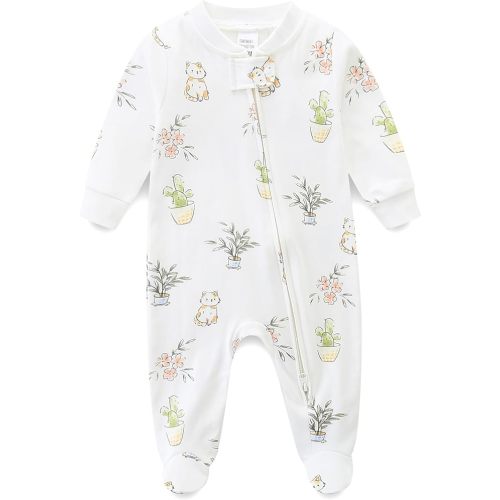 (3-6m) Babymine Baby Girl Boy Clothes Zipper Sleepers,Long Sleeve Romper Cotton Toddler Pajamas,Onesie Outfits Newborn Footies