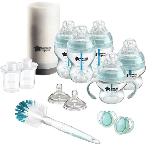 Tommee Tippee Advanced Anti-Colic BPA Free Baby Bottle Newborn Feeding Gift Set, Slow Flow Breast-Like Nipples & Unique Anti-Colic Venting System, Special Vented Wand Keeps Air Away From Milk & Baby