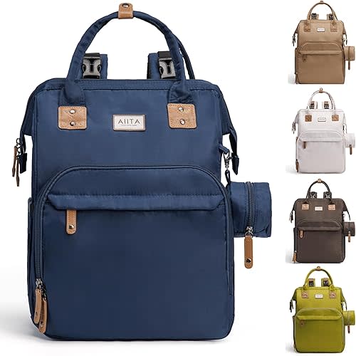 Diaper Bag Backpack, Multifunction Diaper Bag with Changing Station, Stylish Baby Bags, Large Unisex Diaper Backpack for Mom and Dad, Baby Registry Search, Portable Changing Pad – Navy Blue