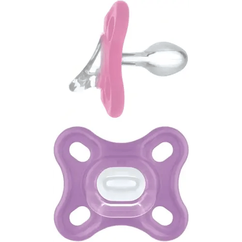 MAM Comfort Baby Pacifiers, Lightweight One-Piece Full Silicone Binky for Newborns 0-3 Months, BPA-Free Nipple, Easy to Clean Pacifier, Best for Breastfed Babies, with Sterilizer Case, 2 Count Binkies