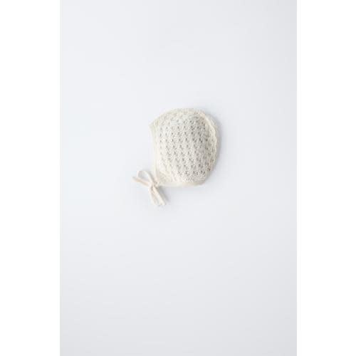 SILK COTTON BONNET - Ecru | ZARA | 0-3 months