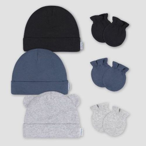 Gerber Baby 6pk Hat & Mitten Set - Gray
