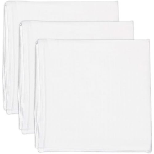 HonestBaby 3-Pack Organic Cotton Swaddle Blankets, Bright White, One Size