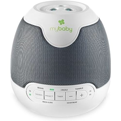Homedics MyBaby SoundSpa Lullaby Sound Machine & Projector – Baby Sleep Machine Plays 6 Sounds & Lullabies, Projects Soothing Images - Auto-Off Timer Perfect for Naptime, Adjustable White Noise Volume