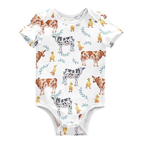 Ollabaky Unisex Baby Bodysuits Short-Sleeve Cotton Baby Clothes for Girls Boys 0-24 Months