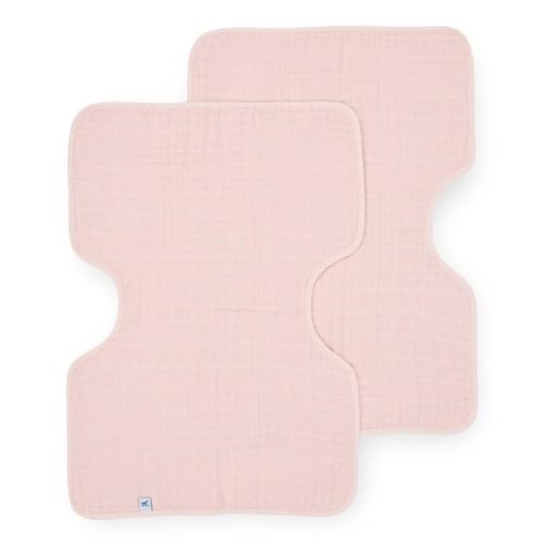 Little Unicorn Ultra-Absorbent Premium Burp Cloth 2 Pack | Soft on Baby's Skin | Larger Size | Ergonomic Design | Set of 2 (Light Pink)