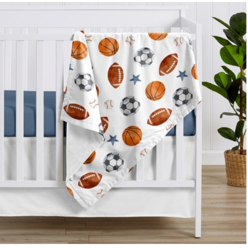 Watercolor Sports Theme Collection Baby Blanket