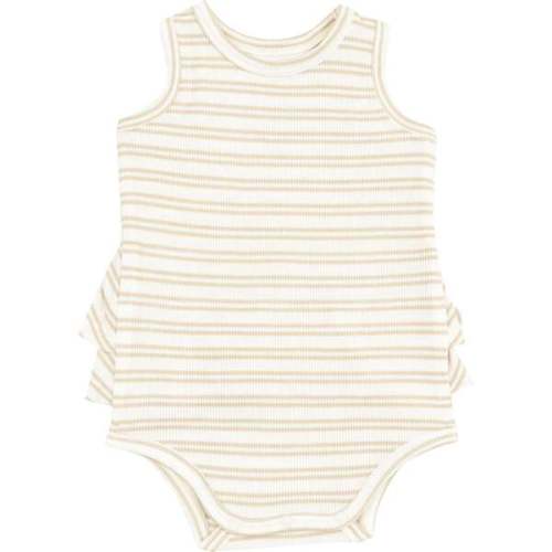 Ruffle Tank Bubble, Stripe Oxford Tan