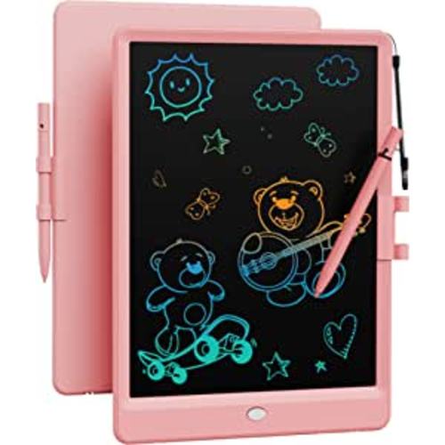 Bravokids LCD Writing Tablet 10 Inch Doodle Board, Electronic Drawing Tablet/ Pads, Educational Birthday Gift for 3 4 5 6 7 8 Years Old Kids Toddler (Pink)