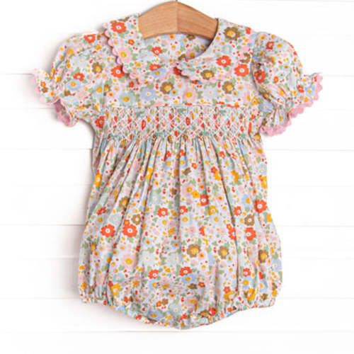 Buttercup Bows Smocked Bubble, Pink – Stitchy Fish