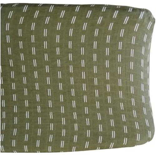 Mebie Baby Changing Pad, Olive Strokes, 100% Muslin Cotton Changing Table Pad Cover for Baby Boy and Girl, Designer Nursery Decor Covers, Diaper Changing Pad Cover for Changing Station