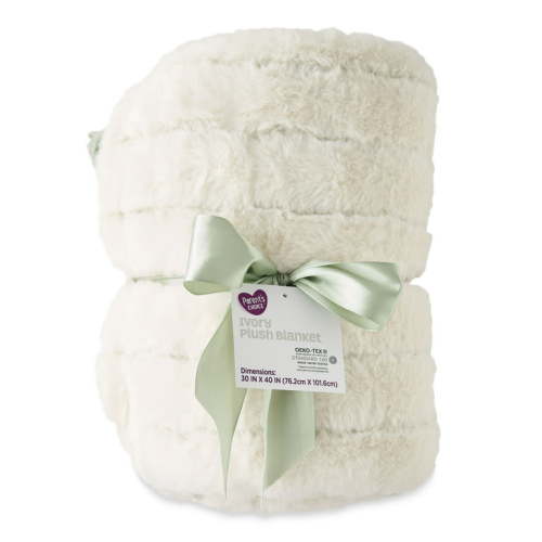 Parent's Choice Premium Plush Ivory Blanket with Faux Sherpa Lining, for Baby and Toddler, 30" x 40"